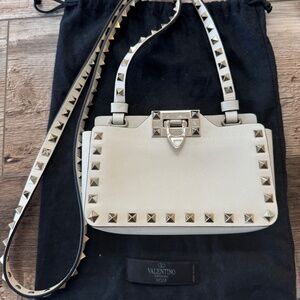 Valentino Garavani RockStud Camera Bag Crossbody Ivory